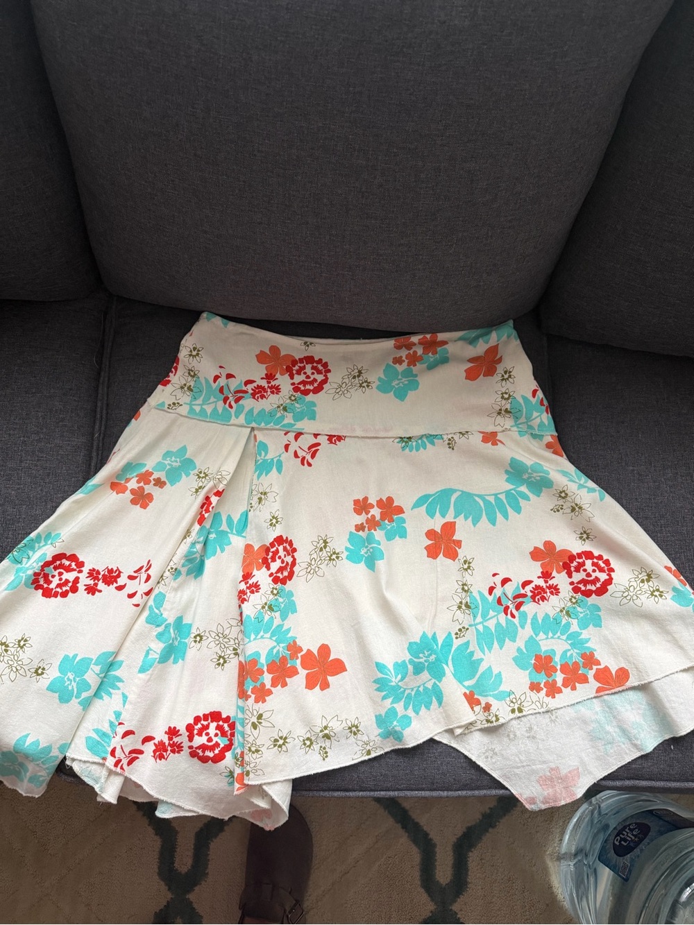 Roxy Asymmetrical Floral Midi Skirt